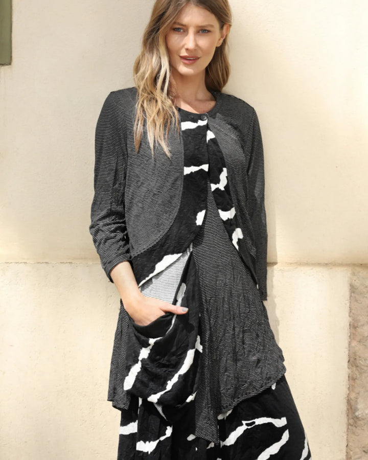 Kia Crinkle Tunic Top, Stripe