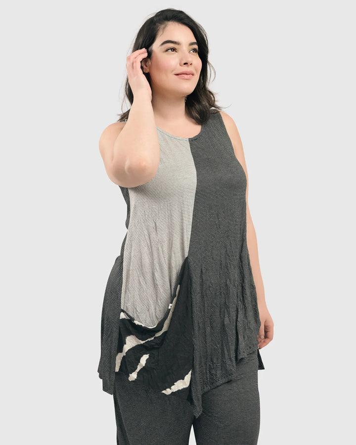 Kia Crinkle Tunic Top, Stripe