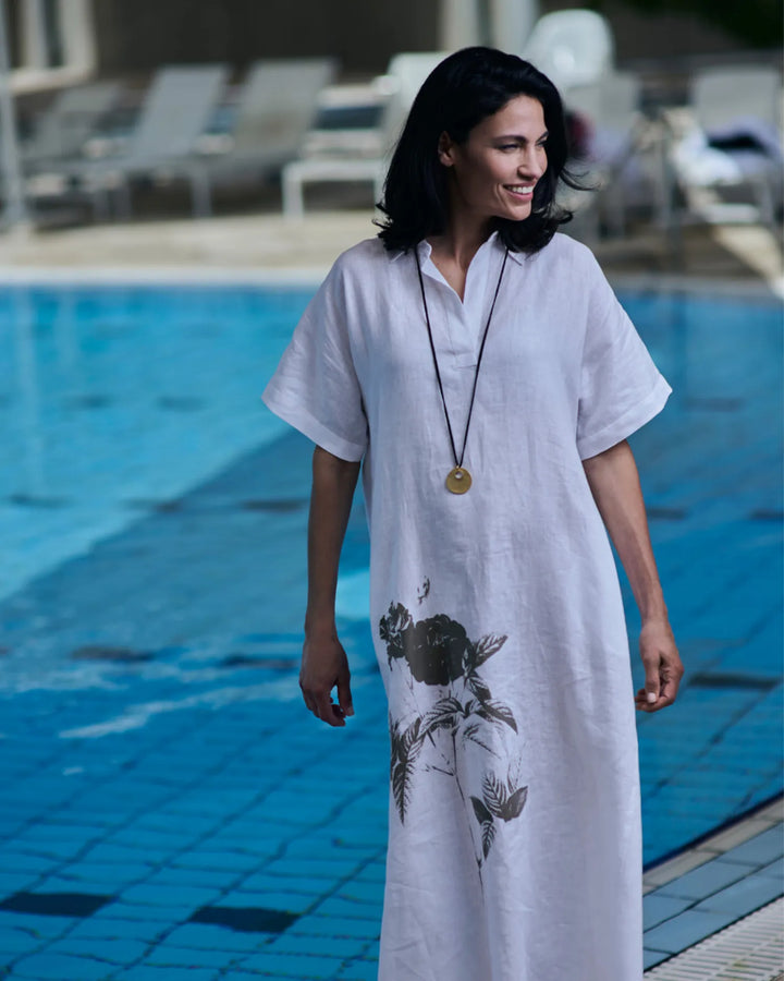 Summer Rose Maxi Dress, White