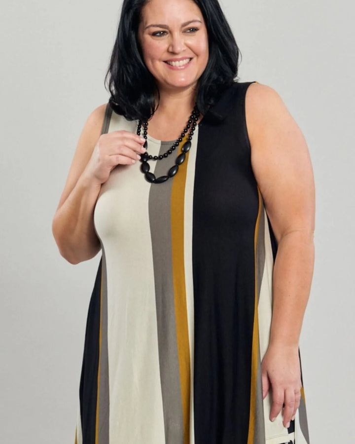 Ani Sleeveless Tunic Top, Stripes