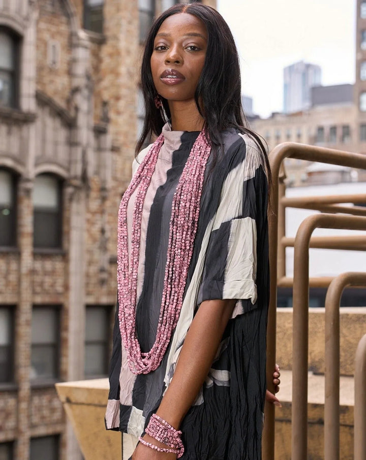Next Pashmina Necklace, Pink/Black