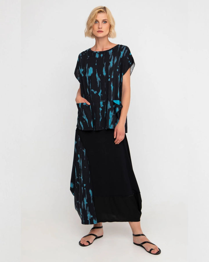 Ozai N Ku Storm Maxi Skirt, Black/turquoise