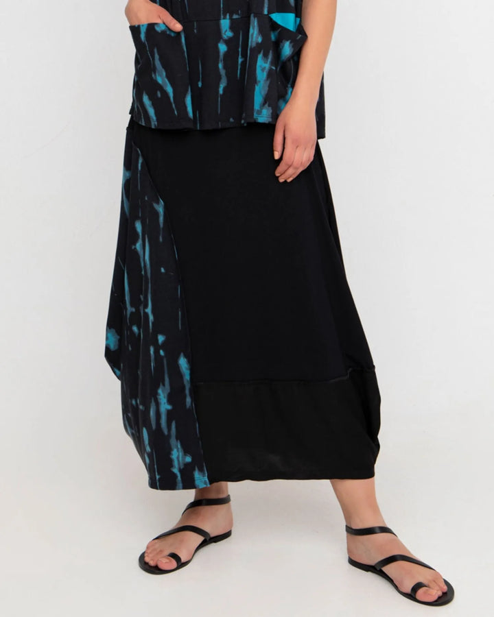 Ozai N Ku Storm Maxi Skirt, Black/turquoise