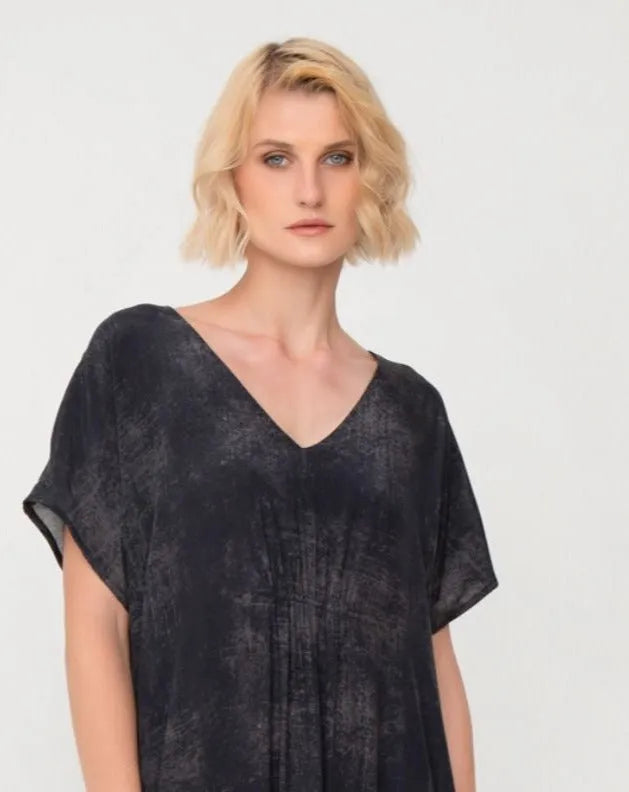 Ozai N Ku Orbits V-neck Maxi Dress, Charcoal multi