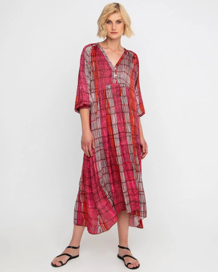 Ozai N Ku Sunset Swing Maxi Dress, Fuchsia Mix