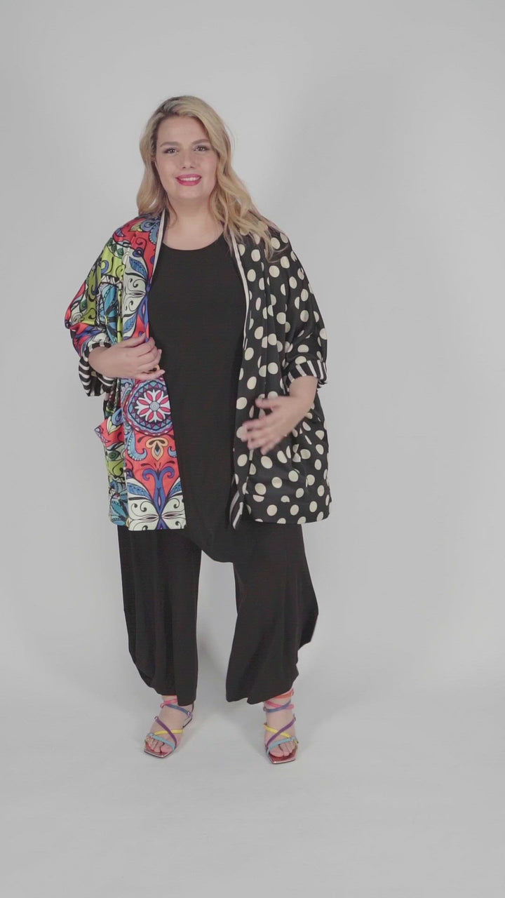 Paisley Dot Kimono Jacket, MultiP