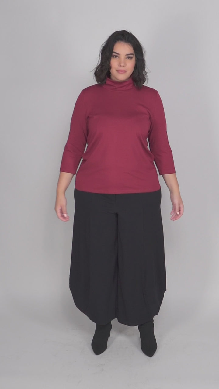Essential Mockneck Top, Plum