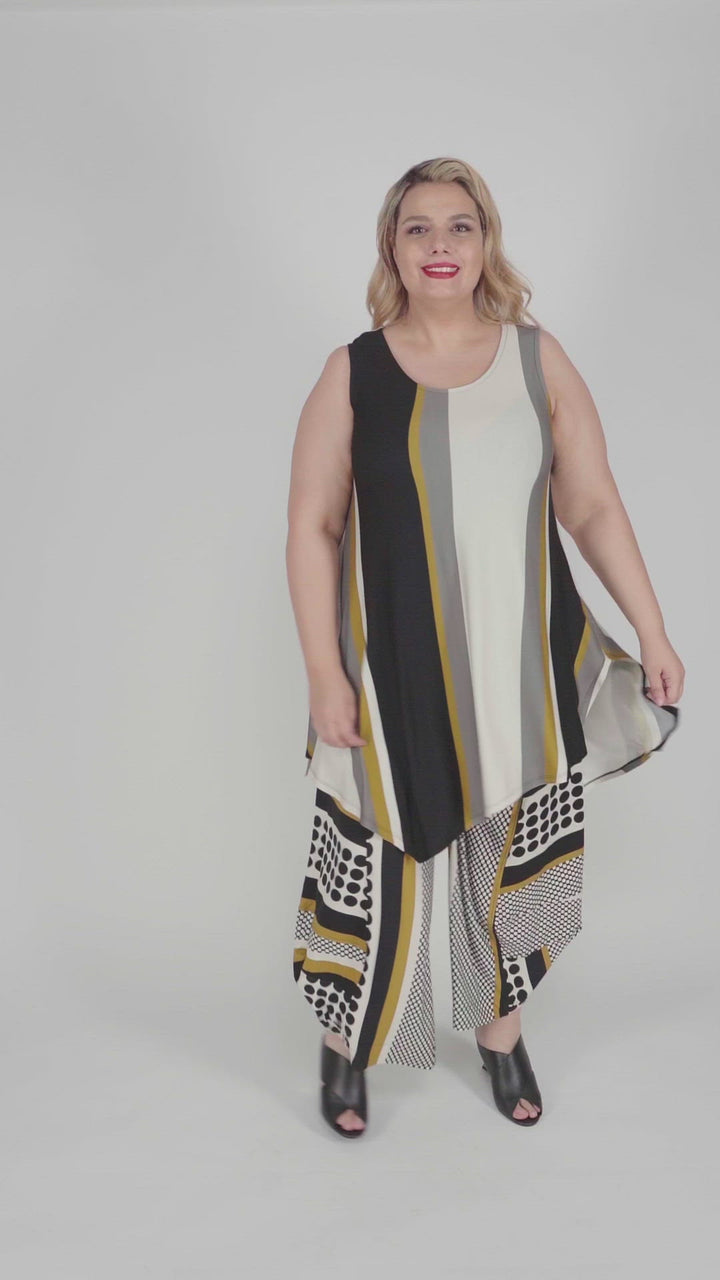 Ani Sleeveless Tunic Top, Stripes