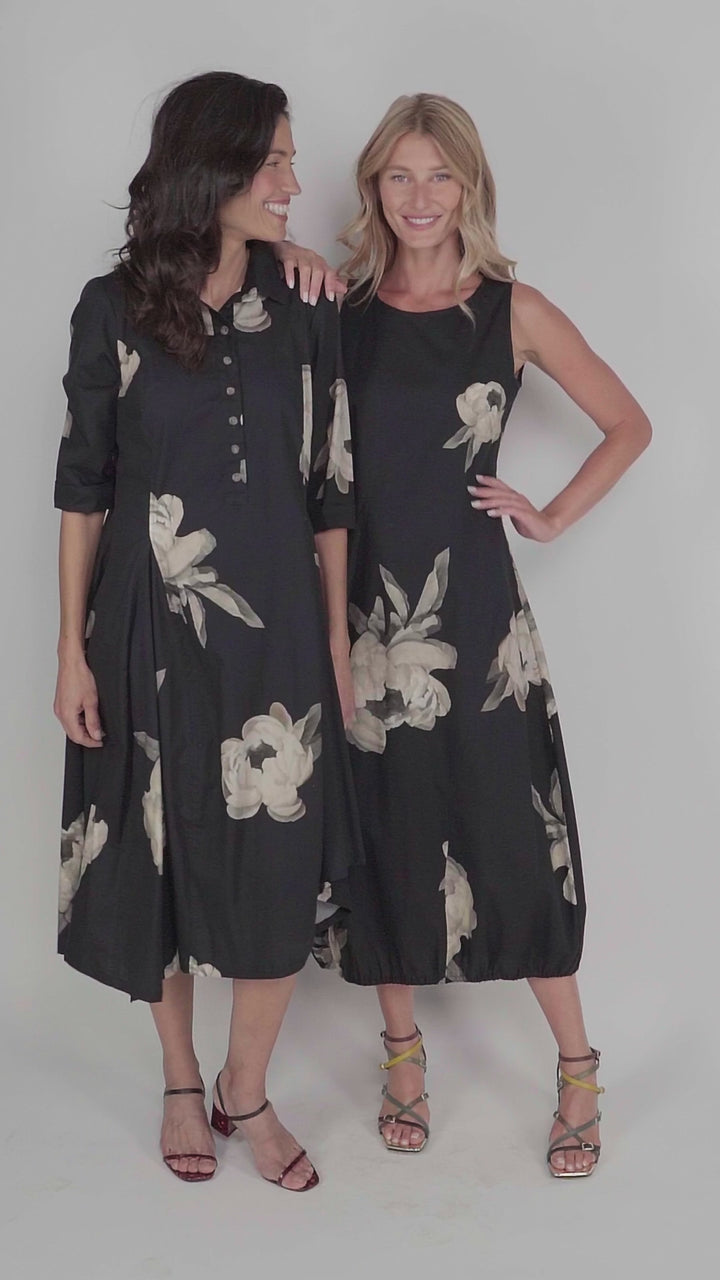 Renee Asymmetrical Shirtdress, Roses