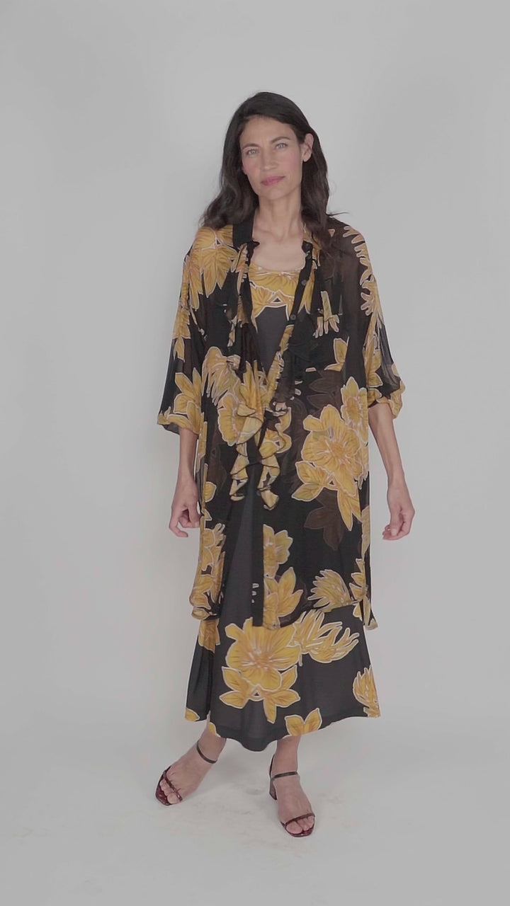 Molokai Sleeveless Swing Maxi Dress, Gold