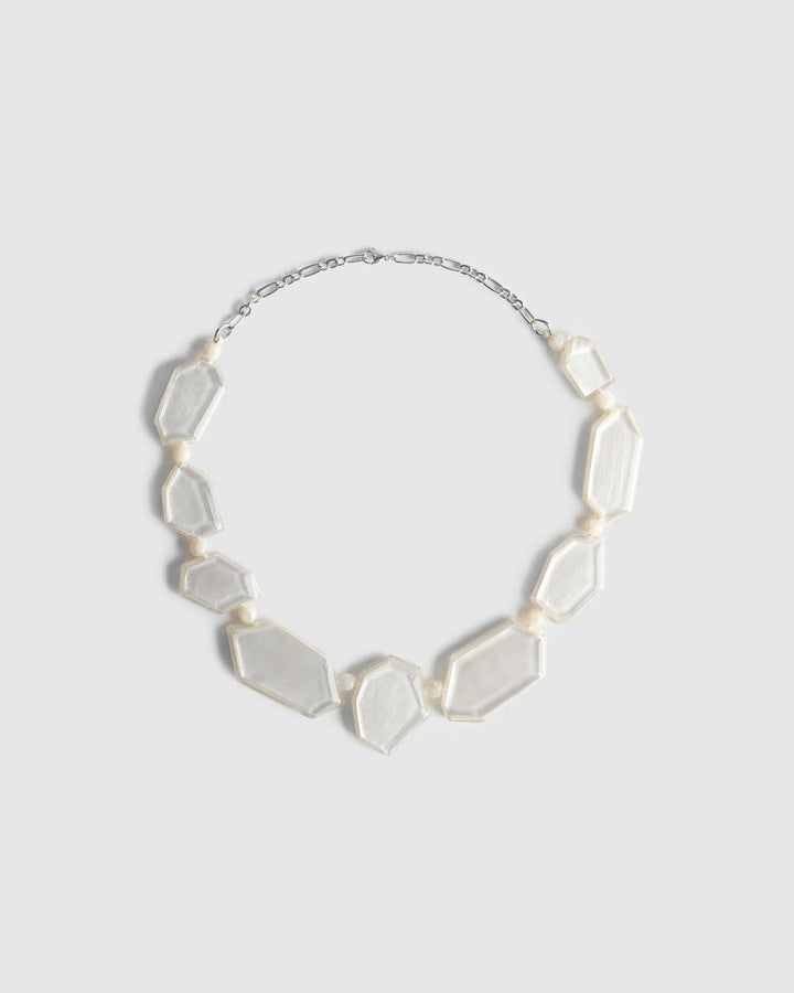 Glory Faceted Bead Necklace, Frost