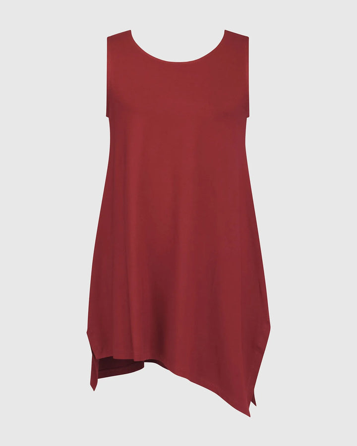 Essential Sleeveless Tunic Top, Plum