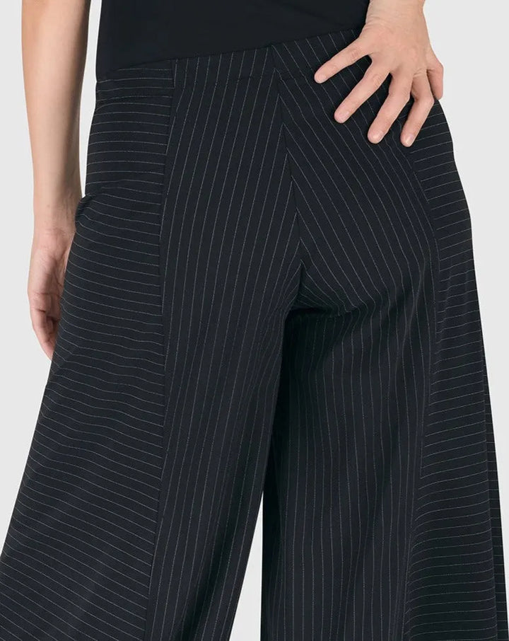 Tekbika Pinstripe Punto Pants, Black