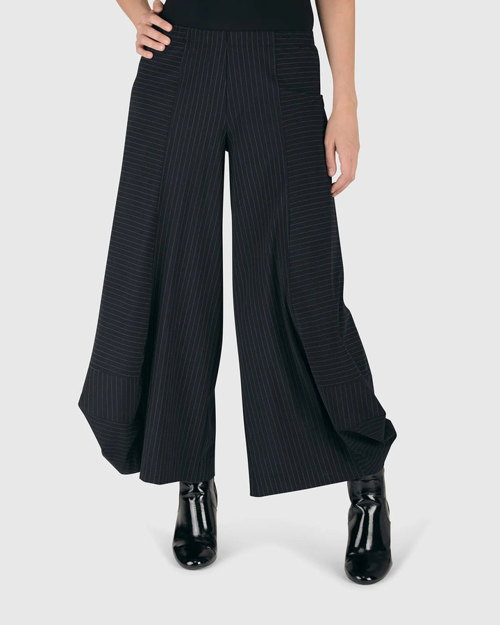 Tekbika Pinstripe Punto Pants, Black