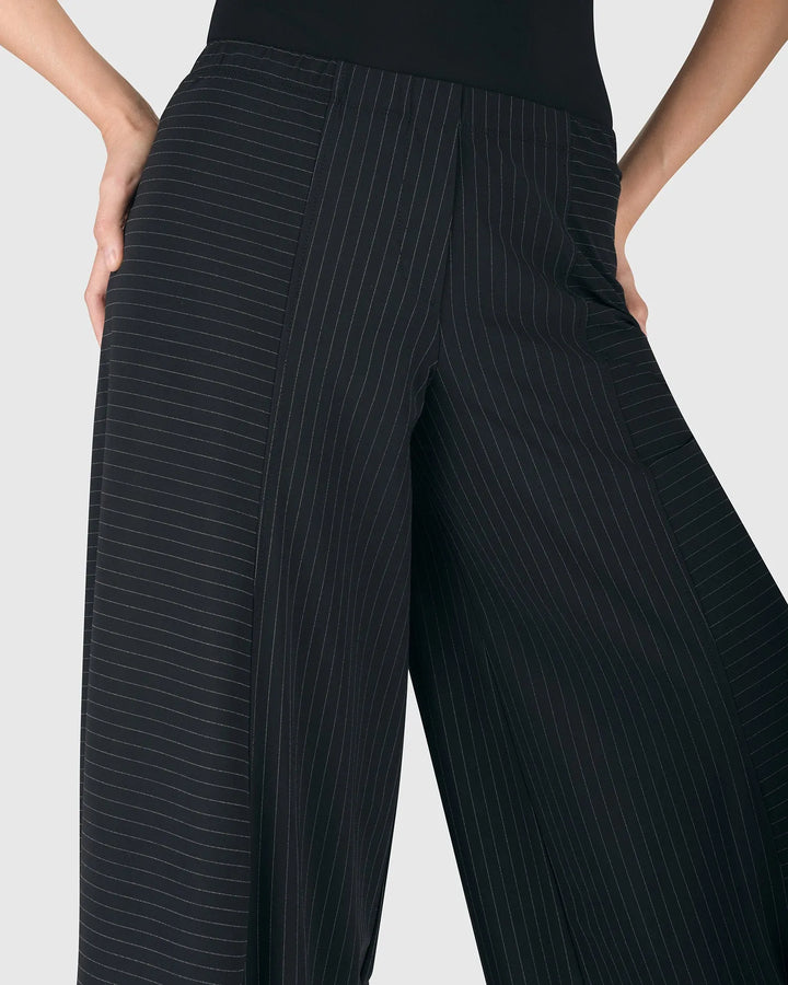 Tekbika Pinstripe Punto Pants, Black