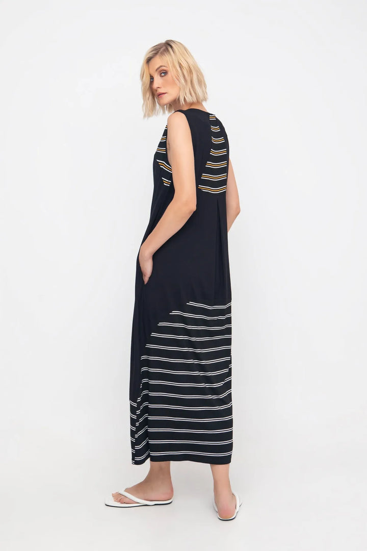 Ozai N Ku Linea Sleeveless Maxi Dress, Stripes