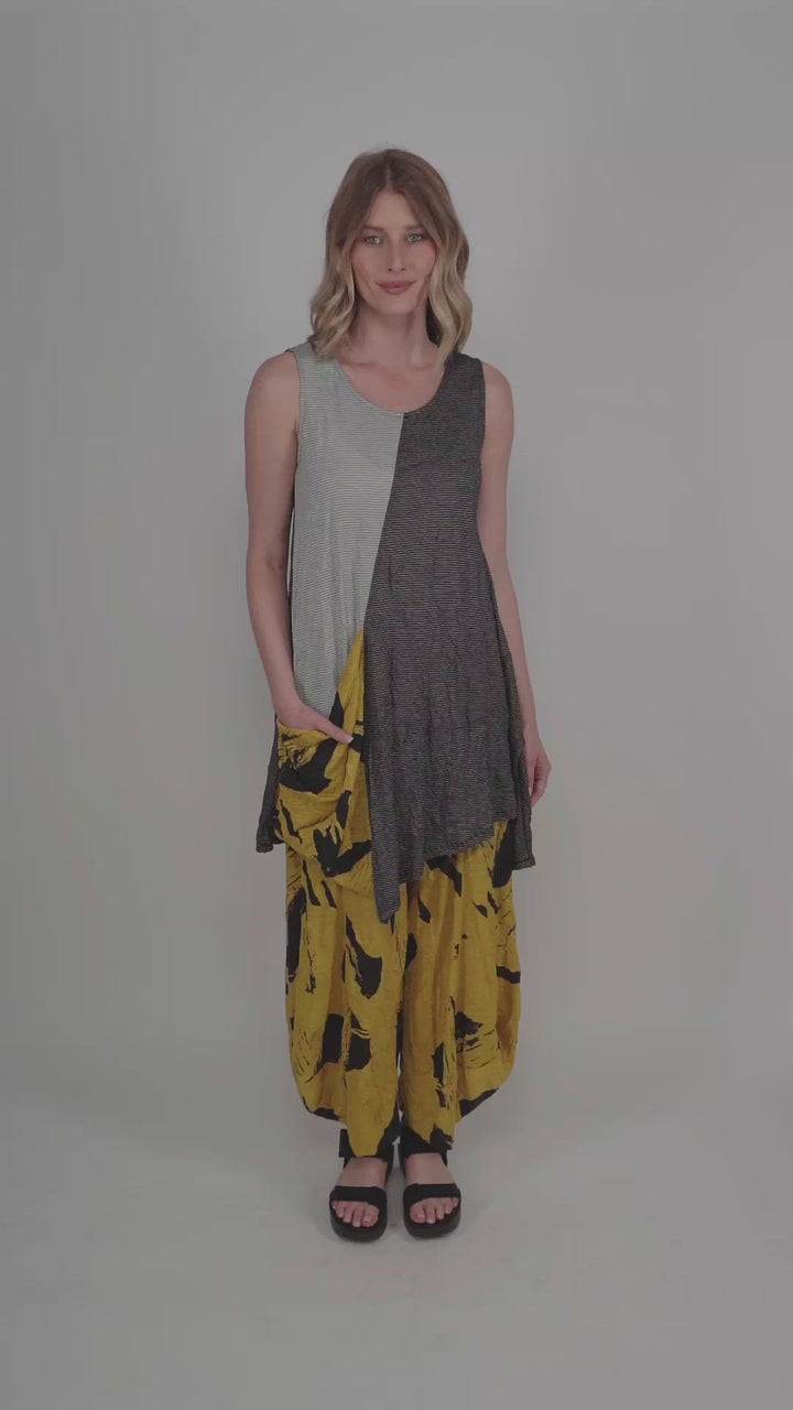 Kia Crinkle Tunic Top, Yellow