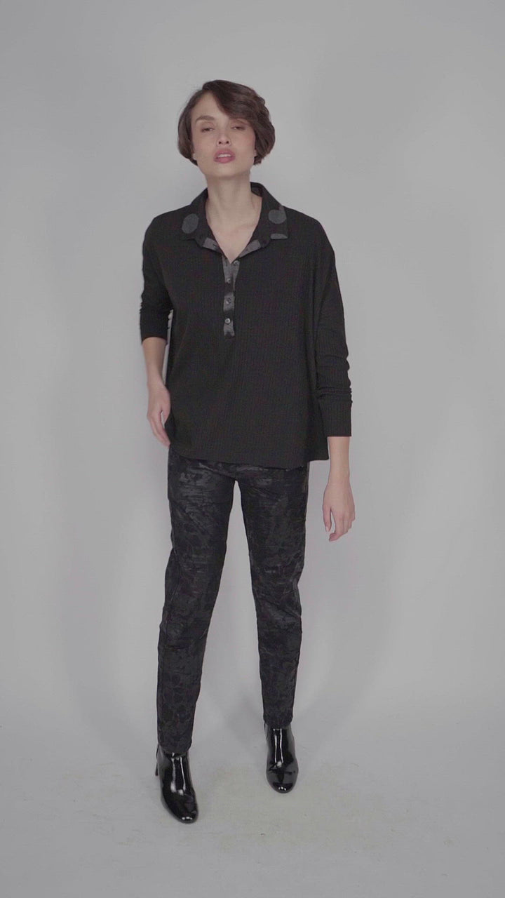 Floral Iconic Stretch Jeans, Black