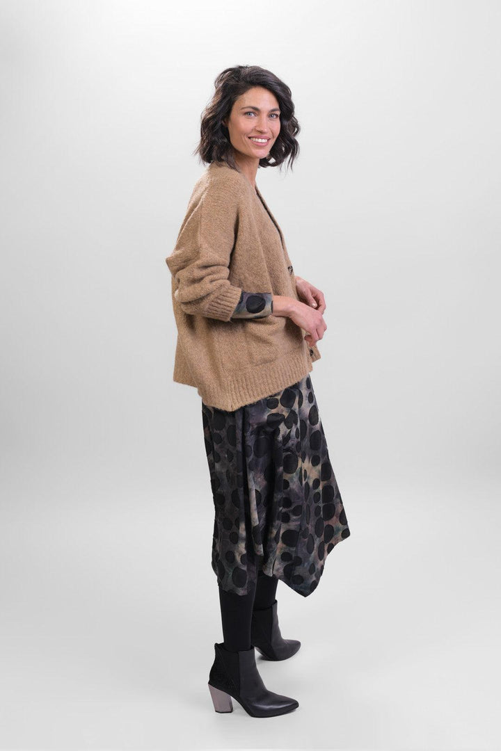 Echo Asymmetry Dress, Coffee - Alembika Designer Women's Clothing