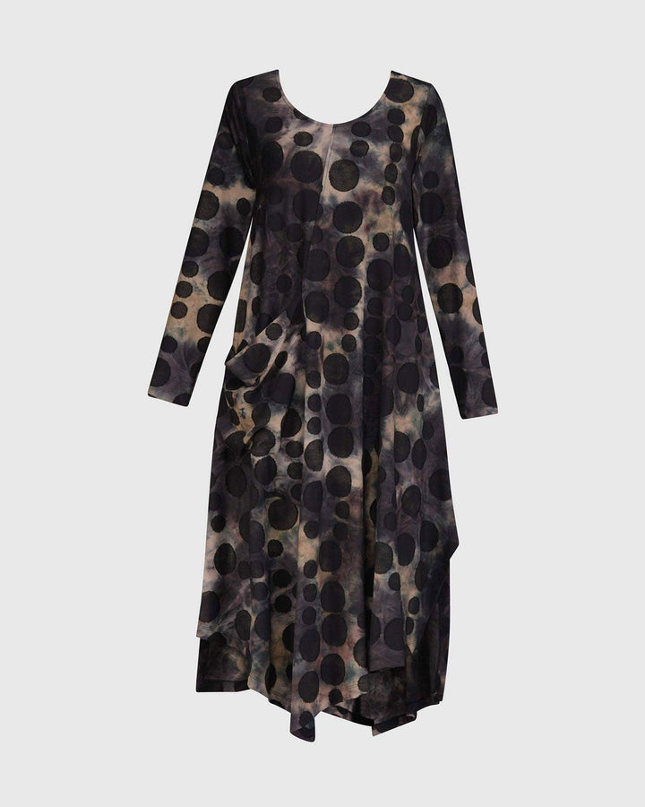 Echo Asymmetry Dress, Coffee - Alembika Designer Women's Clothing