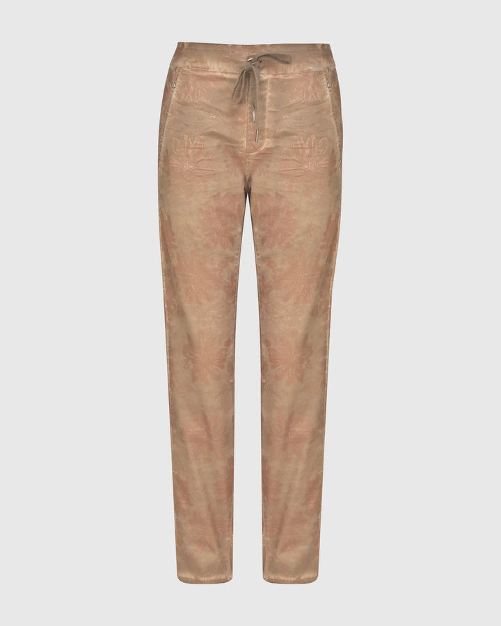 Floral Iconic Stretch Jeans, Gold Wash