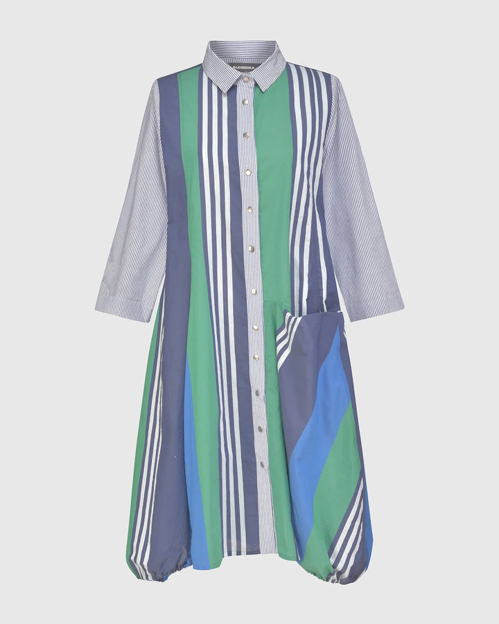 Ocean Stripe Wonderful Dress, Marine