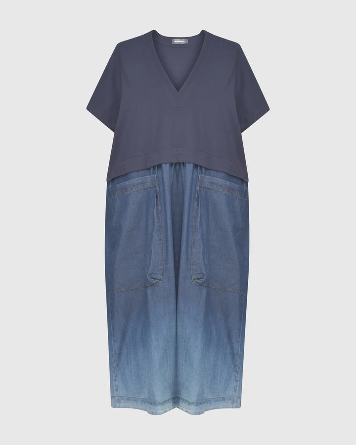 Sari Ombré Popover Dress, Denim