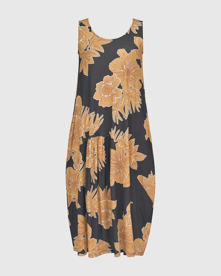 Aloha Sleeveless Maxi Dress, Gold