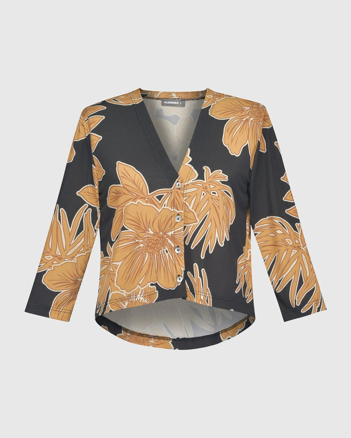 Kona Crop Cardigan Jacket, Gold