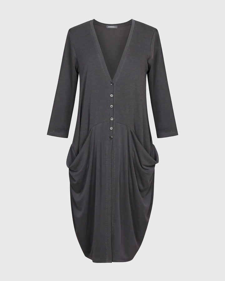 Essential Draped Cocoon Jacket, Grey