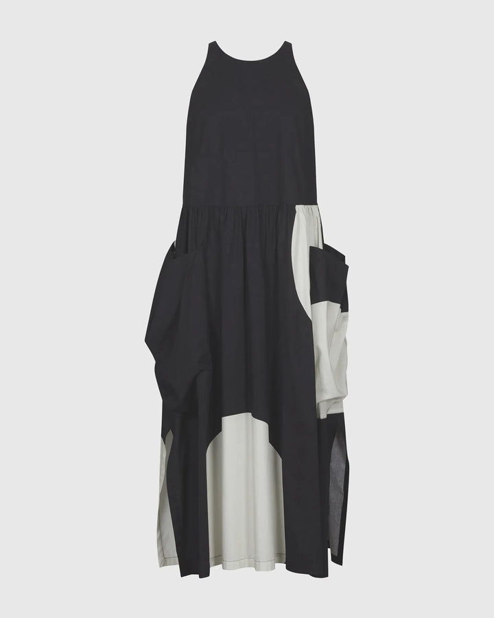 SLEEVELESS MAXI DRESS, BLACK