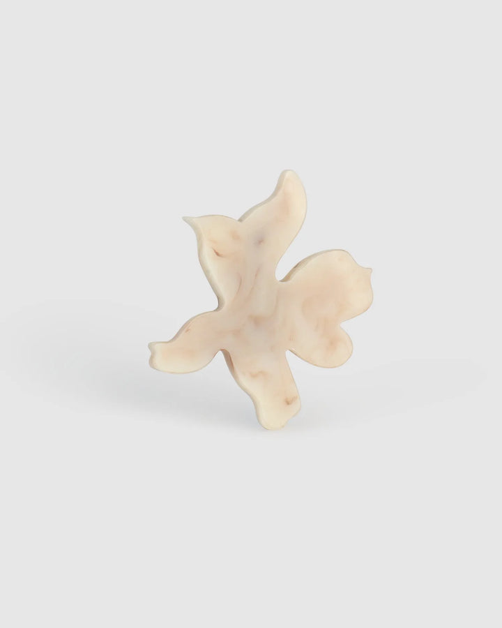 Lotus Clip Earrings, Oat