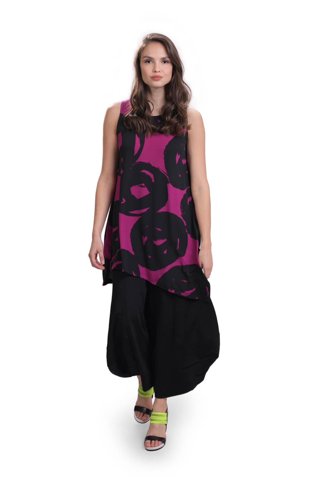 Art Print Tunic Top, Violet - Alembika Designer Women's Clothing