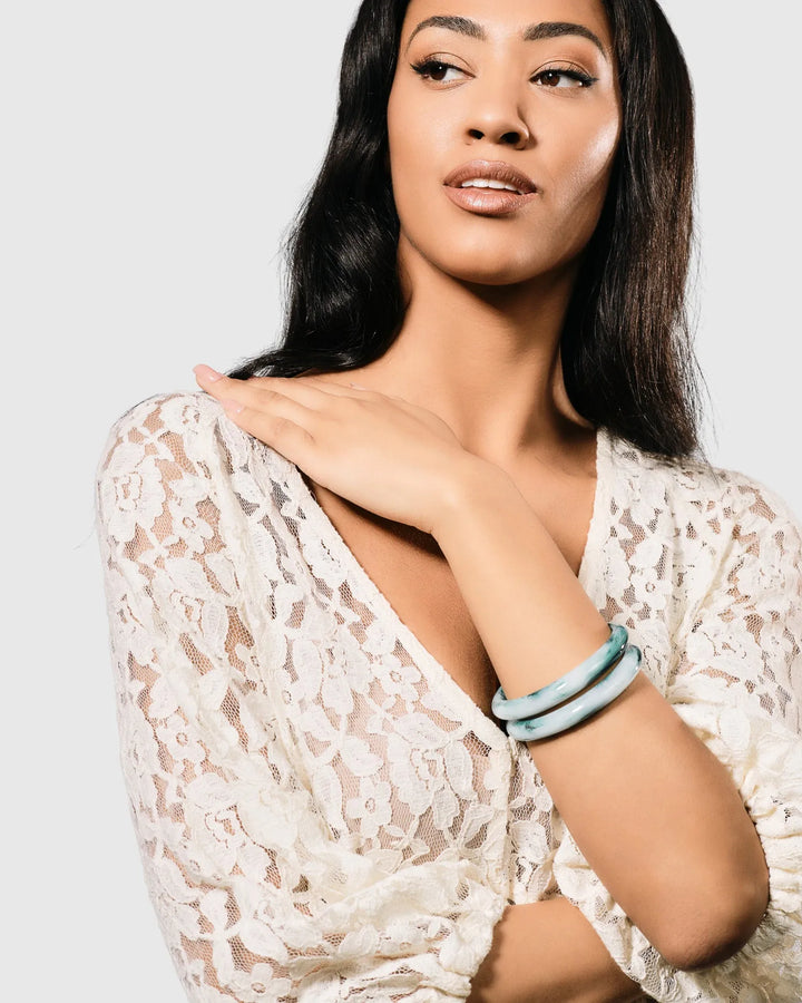 Rounded Bangle Bracelet, Jade