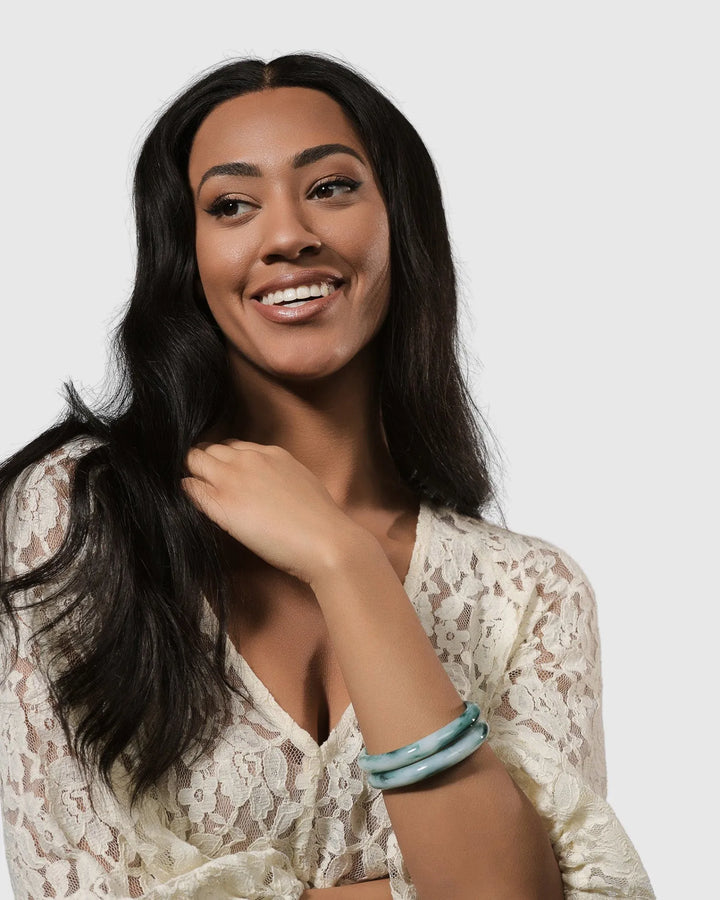 Rounded Bangle Bracelet, Jade
