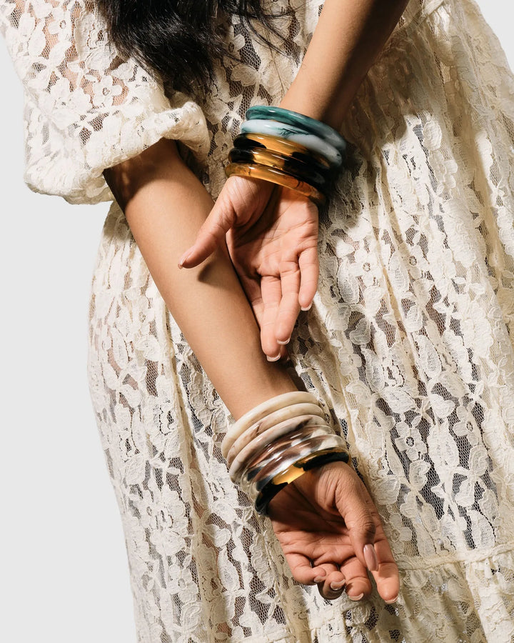 Rounded Bangle Bracelet, Jade