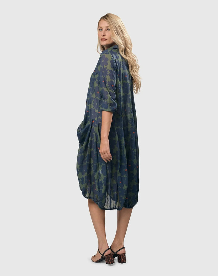 Bluebell Cotton Voile Wonderful Dress, Blue/green