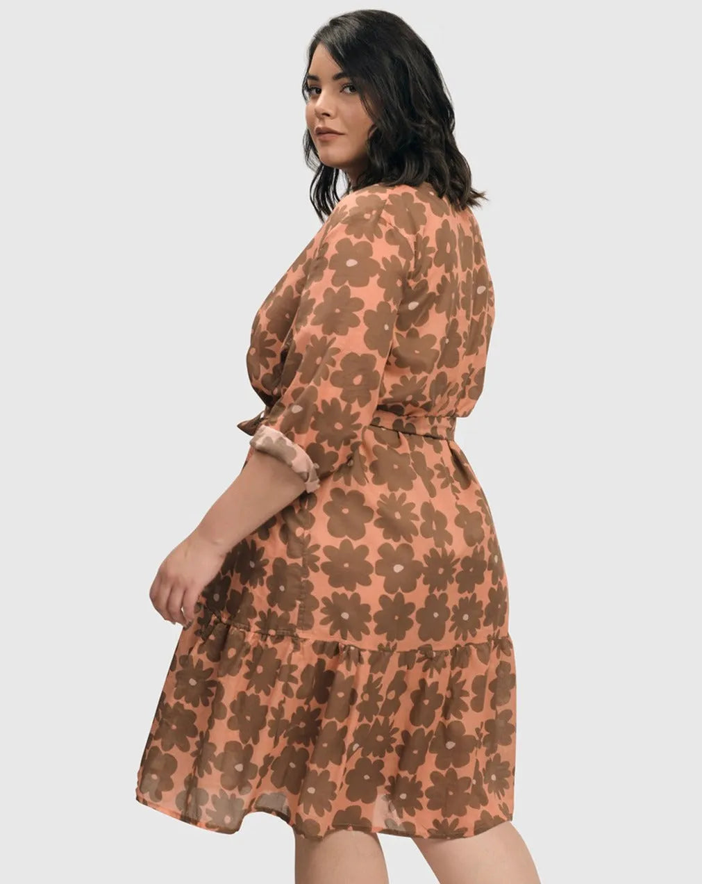Dahlia Cotton Voile Swing Dress, Peach/earth Alembika U.S. Dahlia Cotton Voile Swing Dress, Peach/earth Alembika U.S.