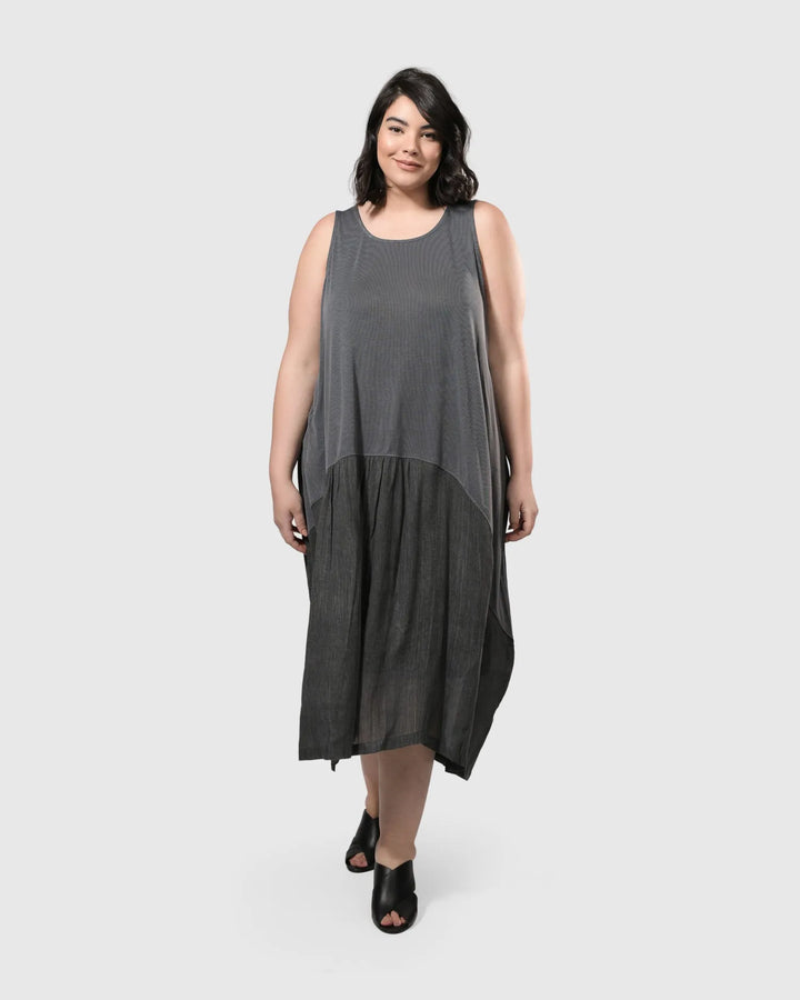 Dana Flow Tank Dress, Dove grey