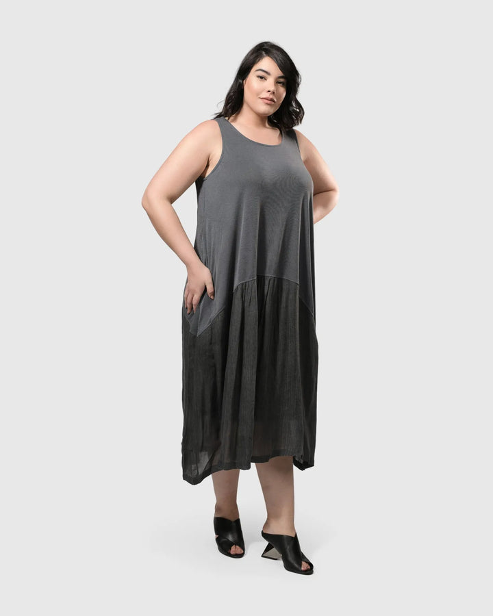 Dana Flow Tank Dress, Dove grey
