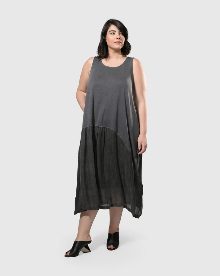 Dana Flow Tank Dress, Dove grey