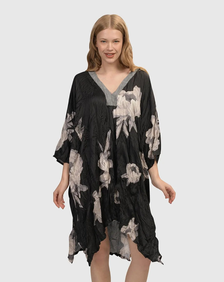 Paige Crinkle Caftan Tunic Dress, Roses