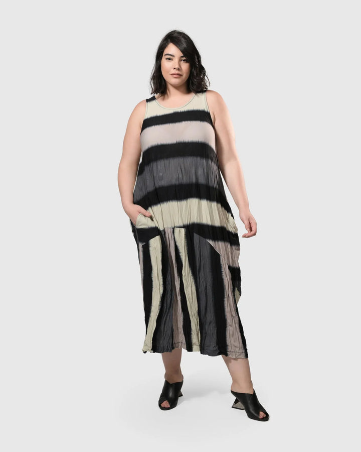 Charlie Crinkle Tank Dress, Stripe
