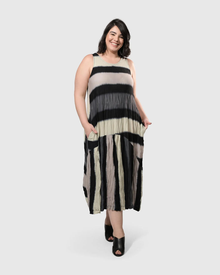 Charlie Crinkle Tank Dress, Stripe