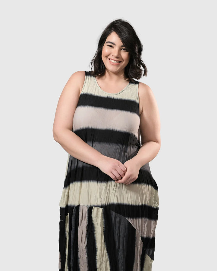 Charlie Crinkle Tank Dress, Stripe