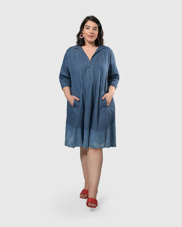 Pas Ombré Swing Dress, Denim