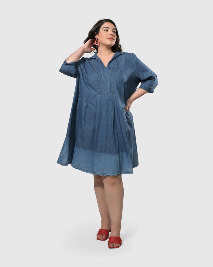 Pas Ombré Swing Dress, Denim