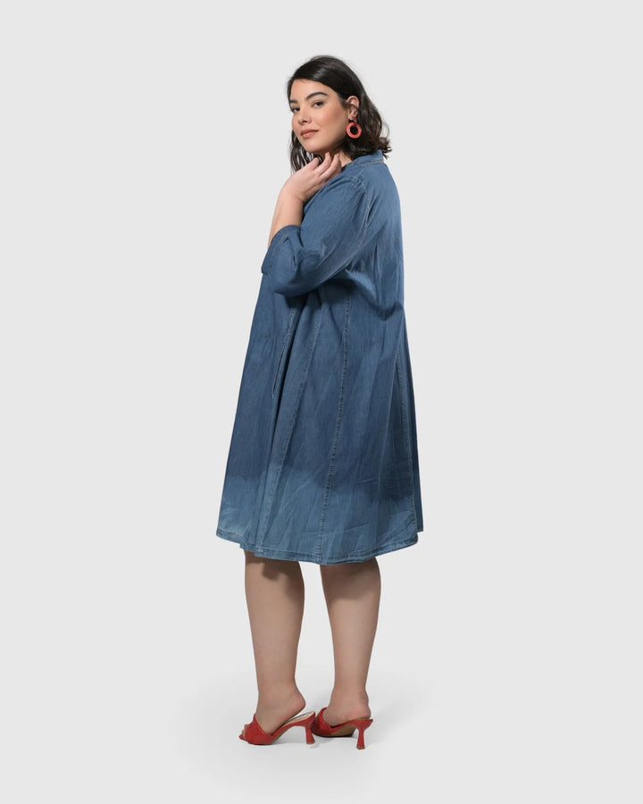 Pas Ombré Swing Dress, Denim