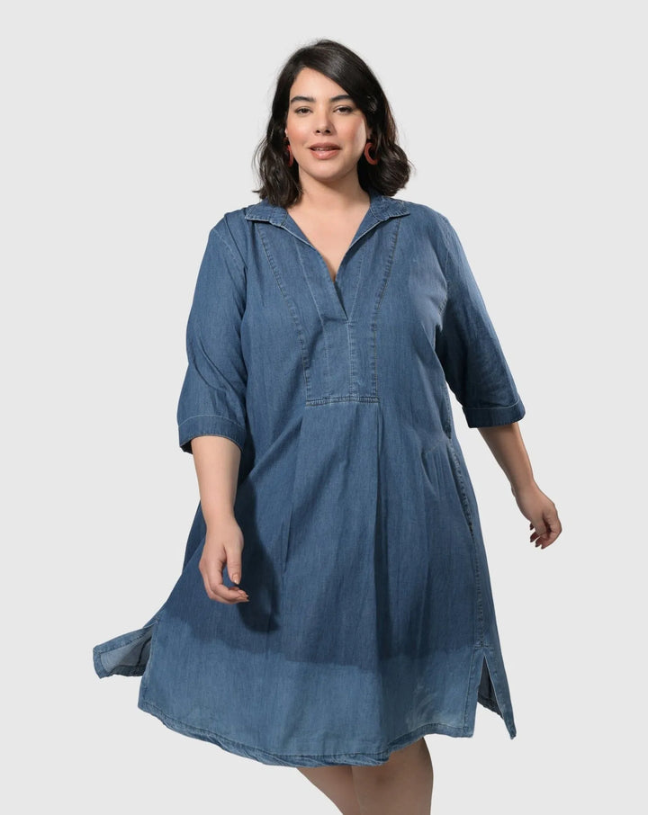 Pas Ombré Swing Dress, Denim