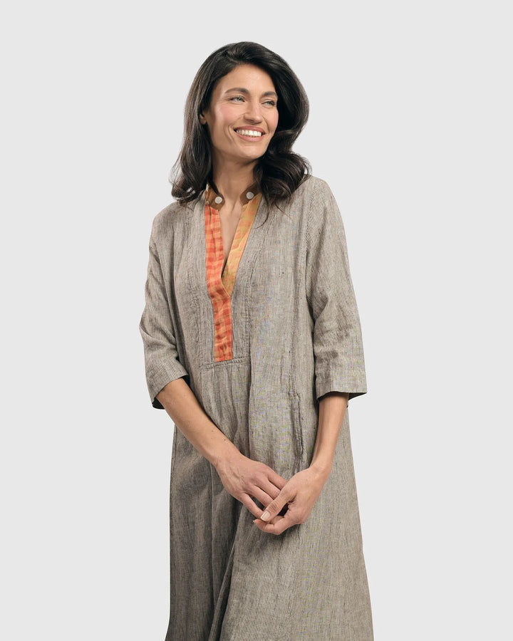 Cool Breeze Linen Maxi Dress, Ecru